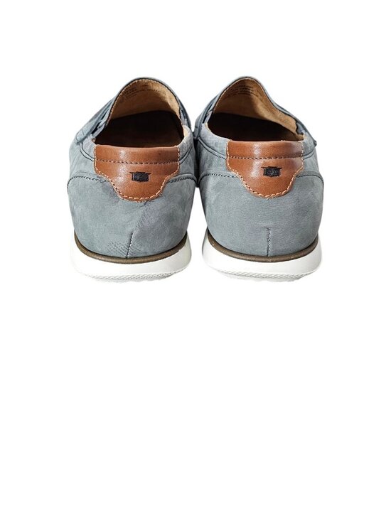 Florsheim Mens Atlantic Moc Toe Nubuck Leather Penny Loafer Slip On Shoe Gray 10